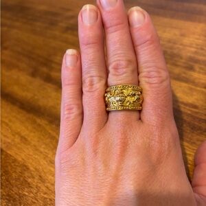 ROSS SIMONS 925 Sterling Silver Gold Plated Elephant Ring Size 6